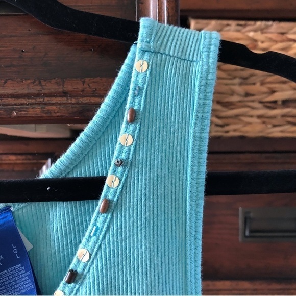 J.H. Collectibles 2pc. teal rib knit cardigan sweater set in size L - Picture 7 of 8